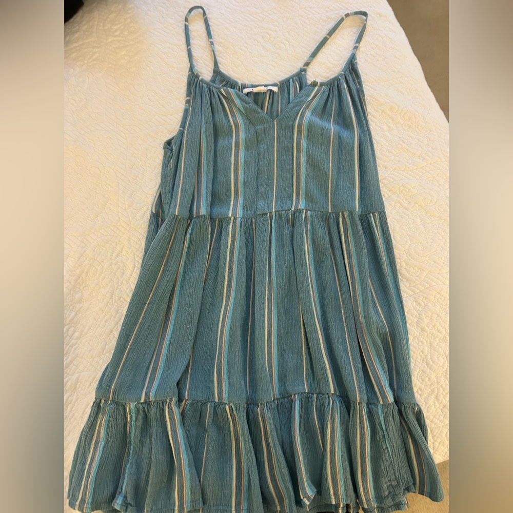 O'Neill Teal Striped Casual Dress